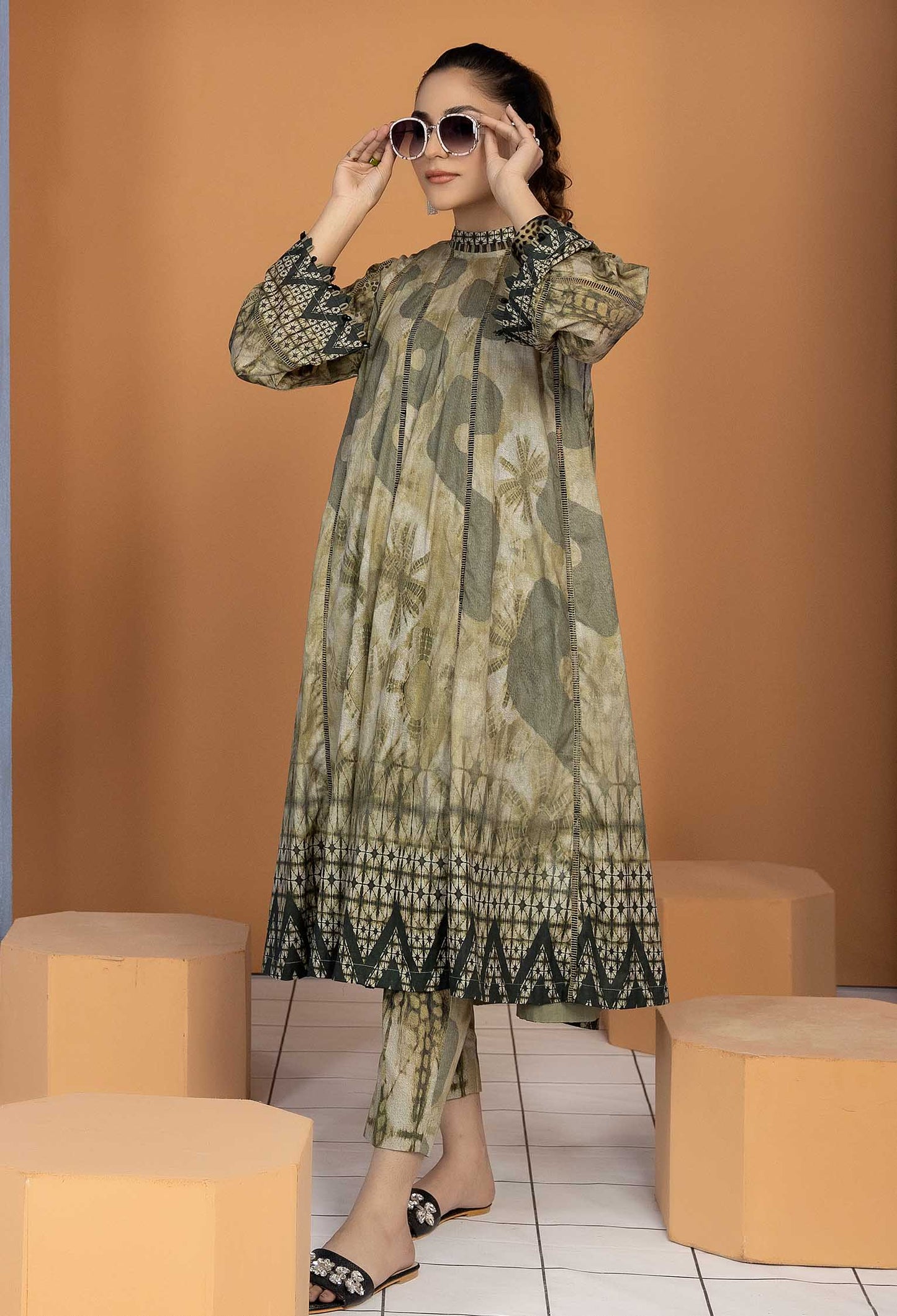 Fine Sand B - Unstitch Lawn Kurti