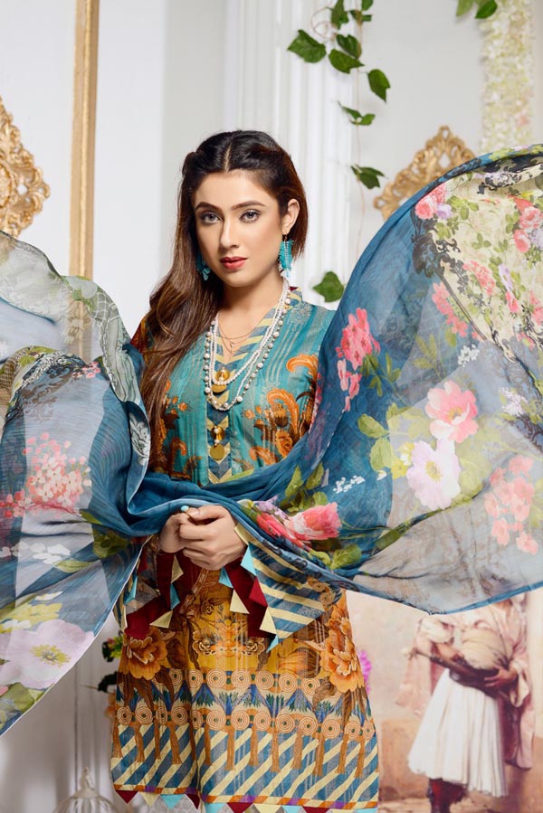 Balloon Flower - Digital Printed Jacquard Lawn