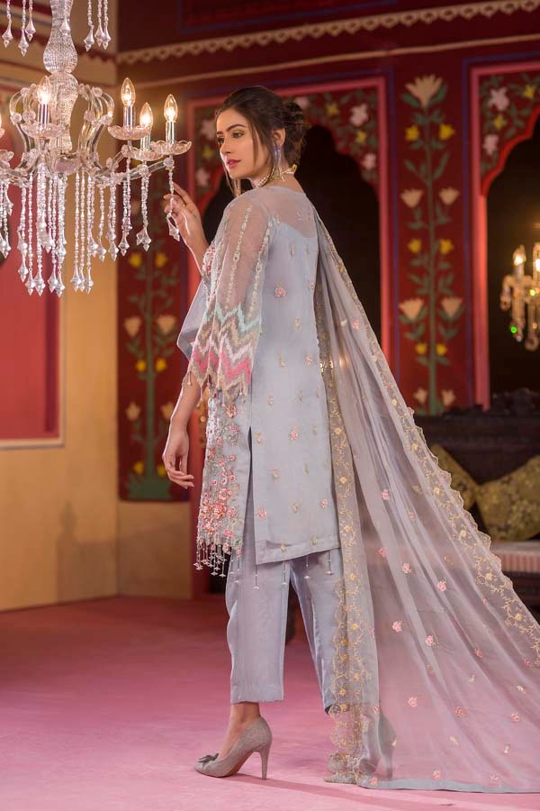 Ba-dastoor - Luxury Embroidered & Hand Embellished Organza