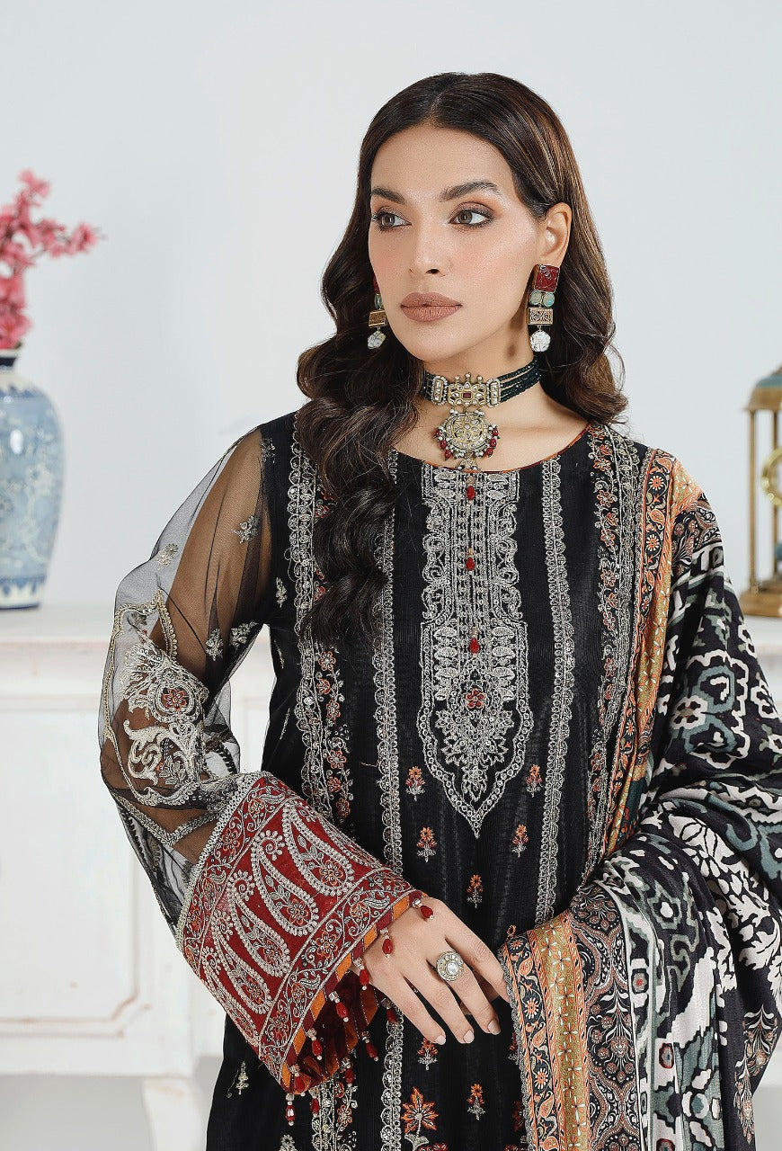 Midnight Glaze - Embroidered Unstitched