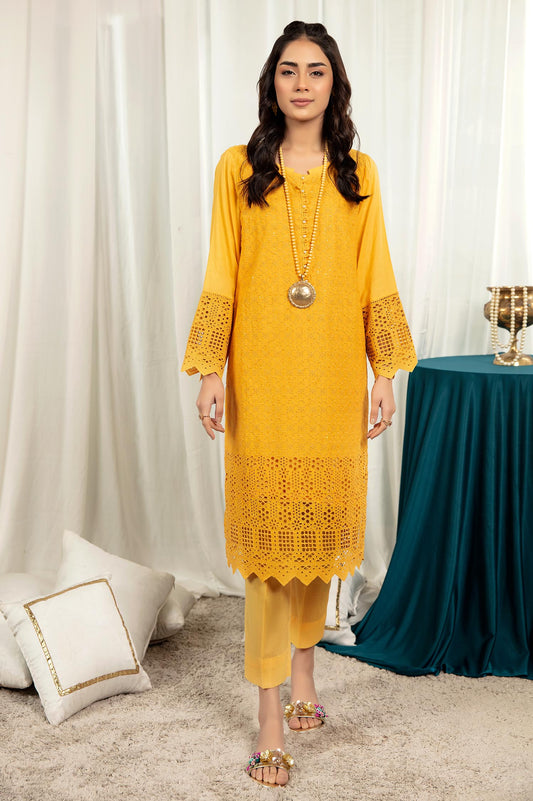 Golden Bell - Embroidered Stitch Chikankari Kurti