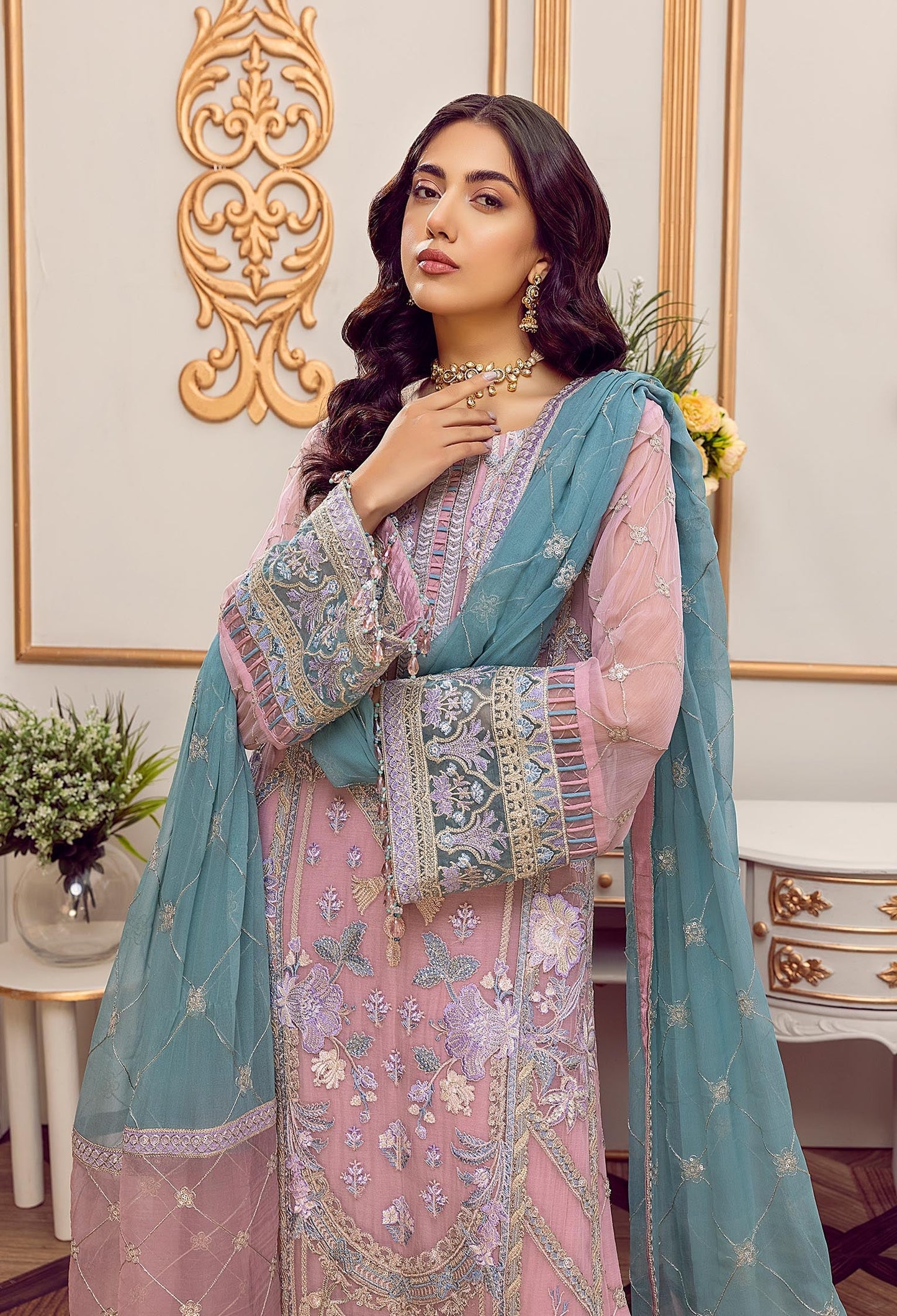 Fuscia Carnation Stitched