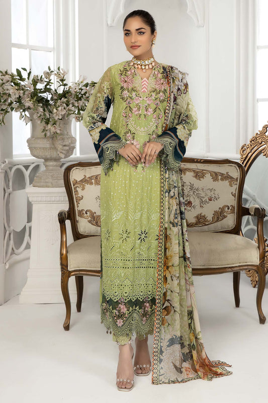 Olive Green - Chikankari Lawn 3PC