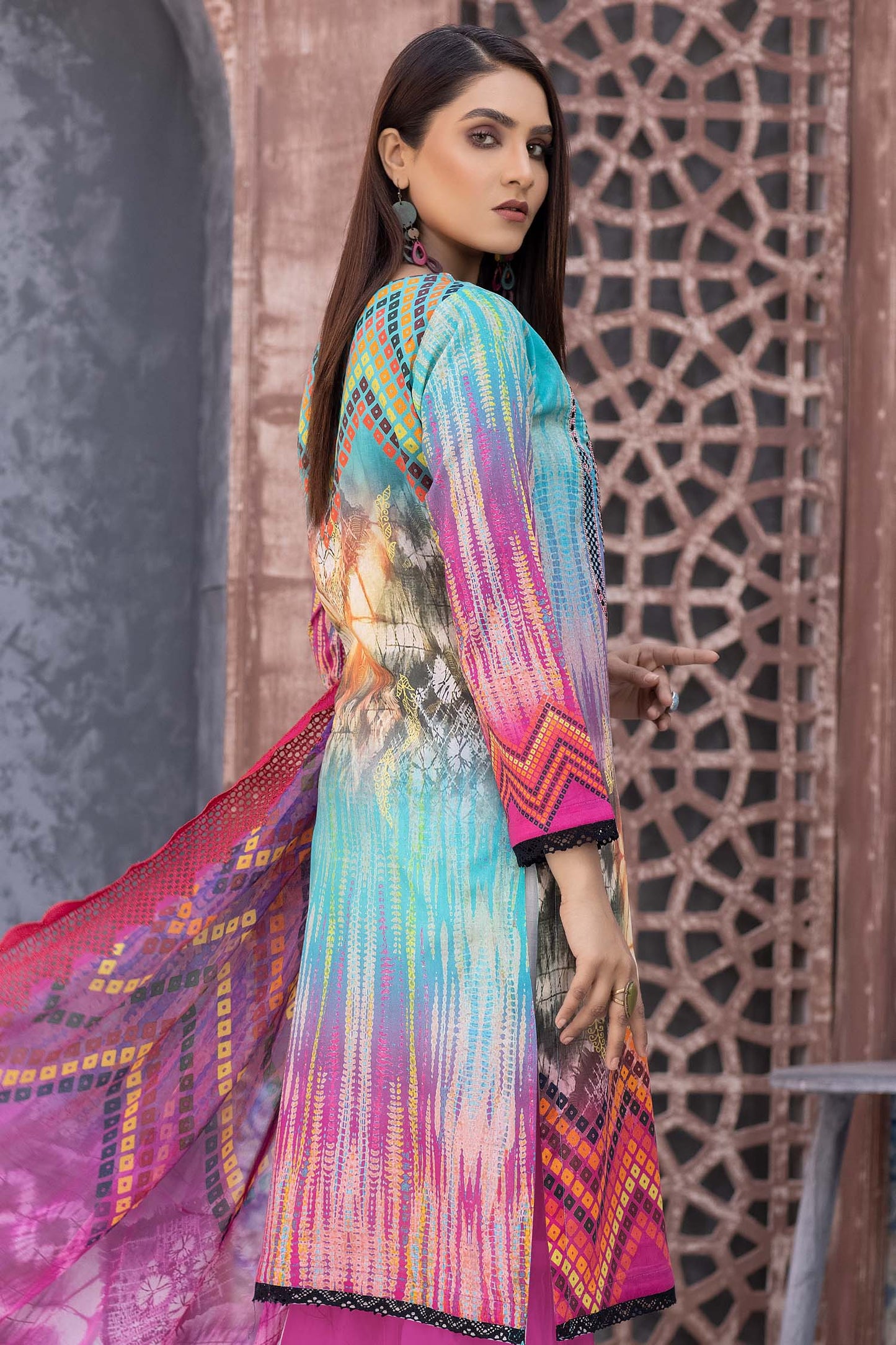 Glacier - Digital Printed & Embroidered Lawn