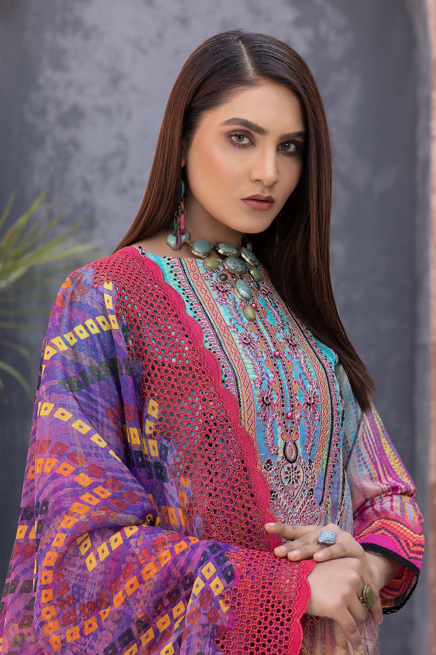 Glacier - Digital Printed & Embroidered Lawn