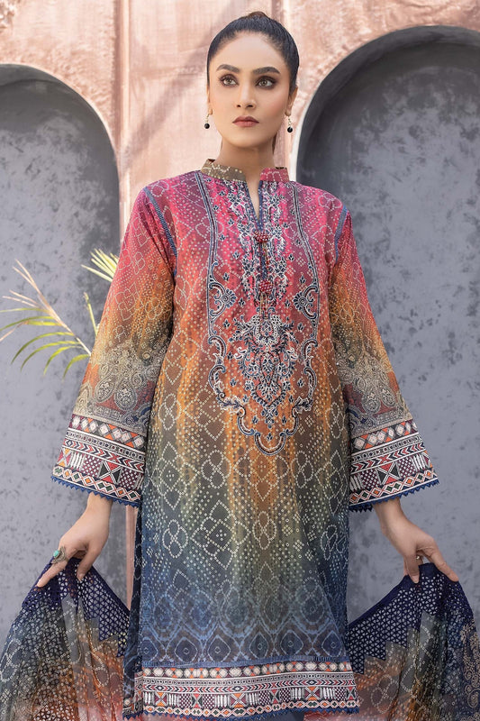 Iridium - Digital Printed & Embroidered Lawn