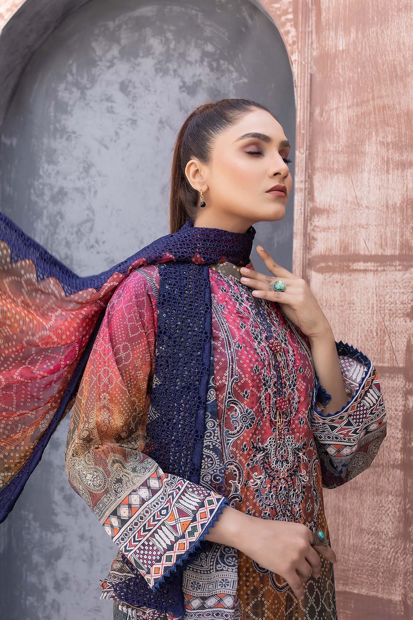 Iridium - Digital Printed & Embroidered Lawn