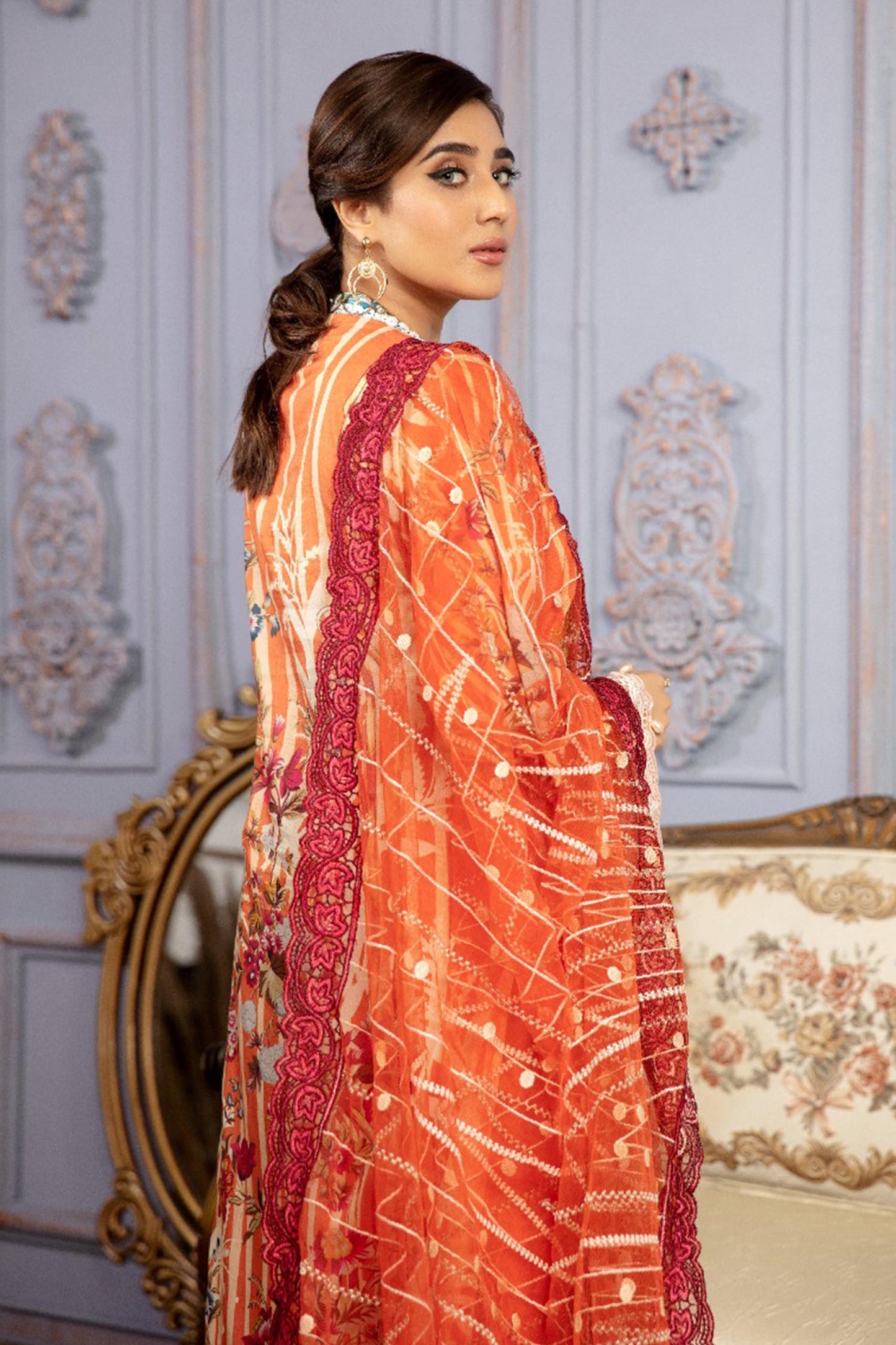 Cerise - Digital Printed & Schiffli Embroidered Lawn 3PC