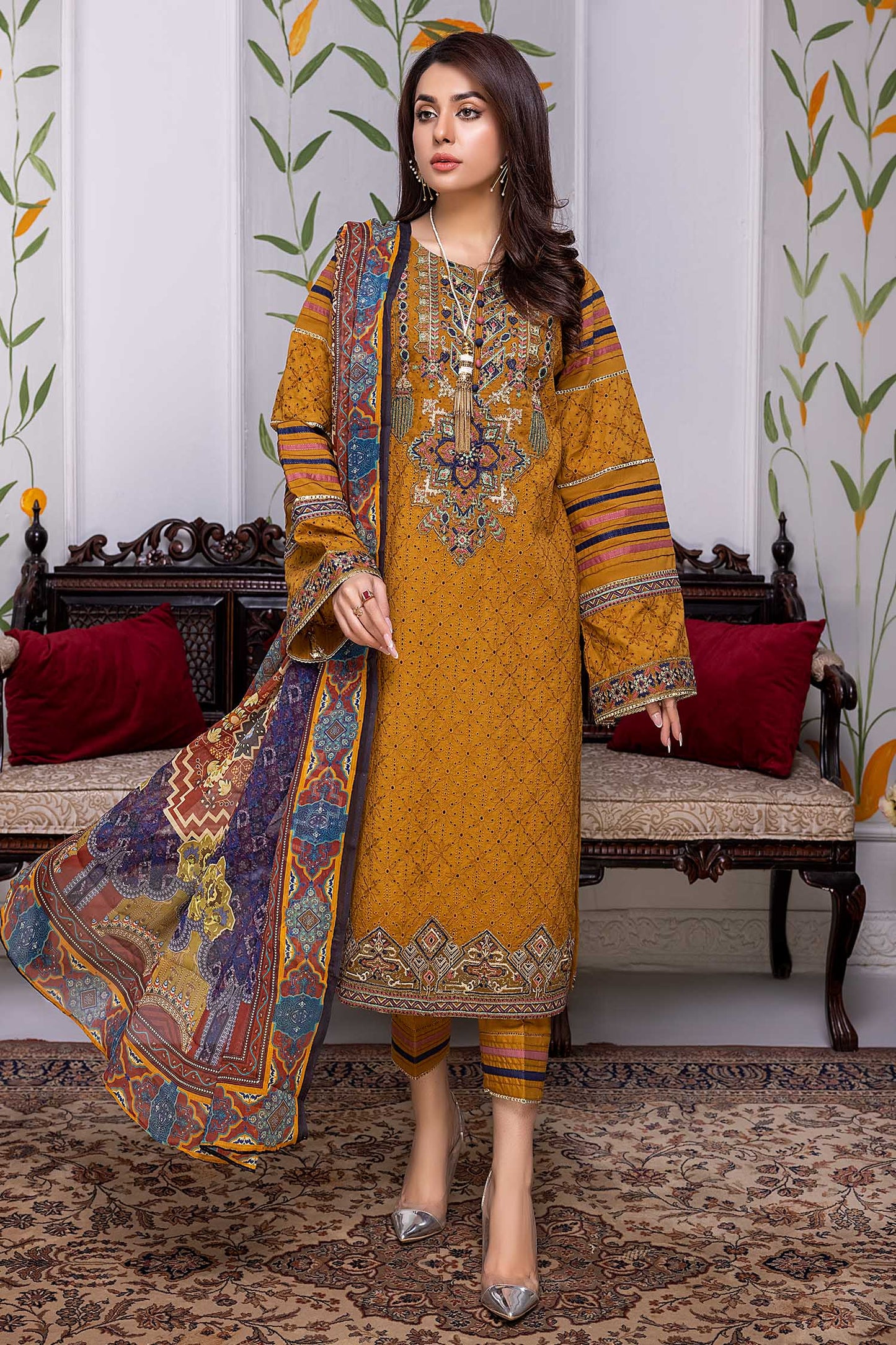 Bourbon - Chikankari Embroidered Lawn Stitched 3PC