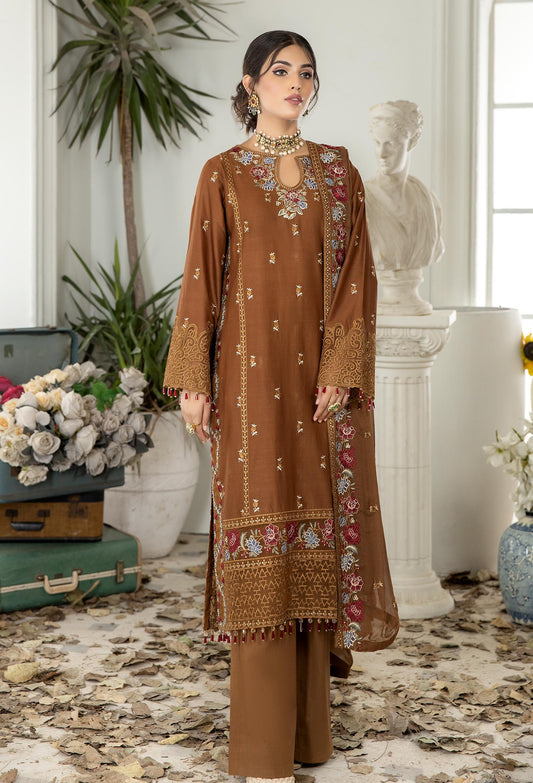 Mule Fawn - Embroidered Unstitched Lawn