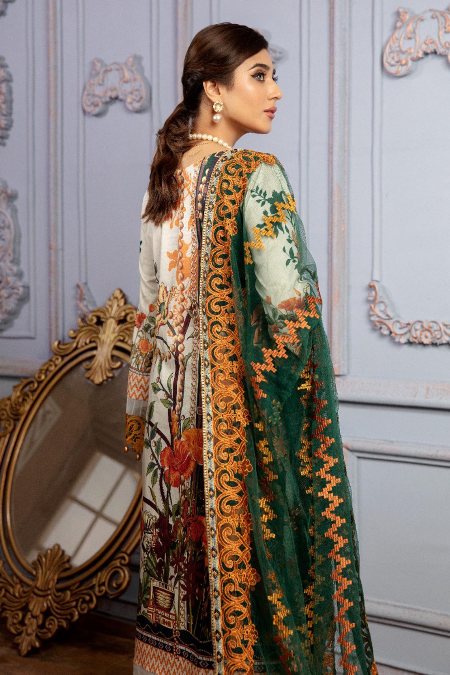 Marchesa - Digital Printed & Schiffli Embroidered Lawn 3PC