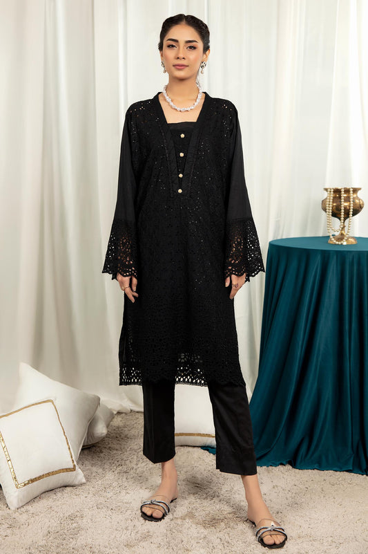 Woodsmoke - Embroidered Stitch Chikankari Kurti