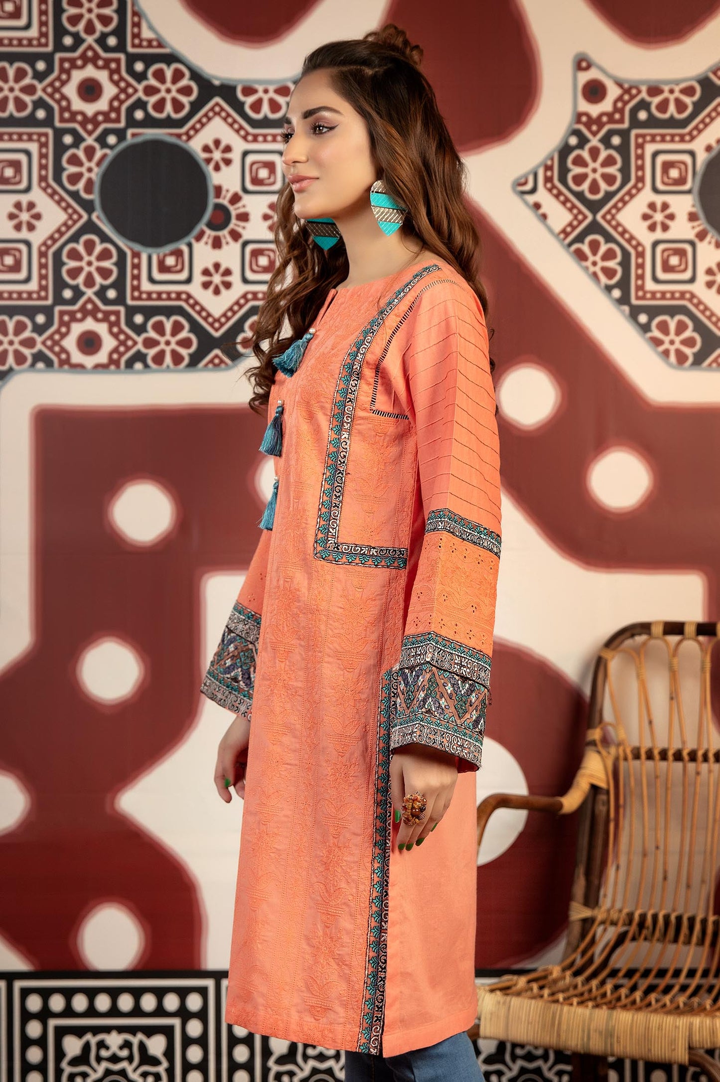 Hit Pink - Exclusive Embroidered Lawn Stitch Kurti