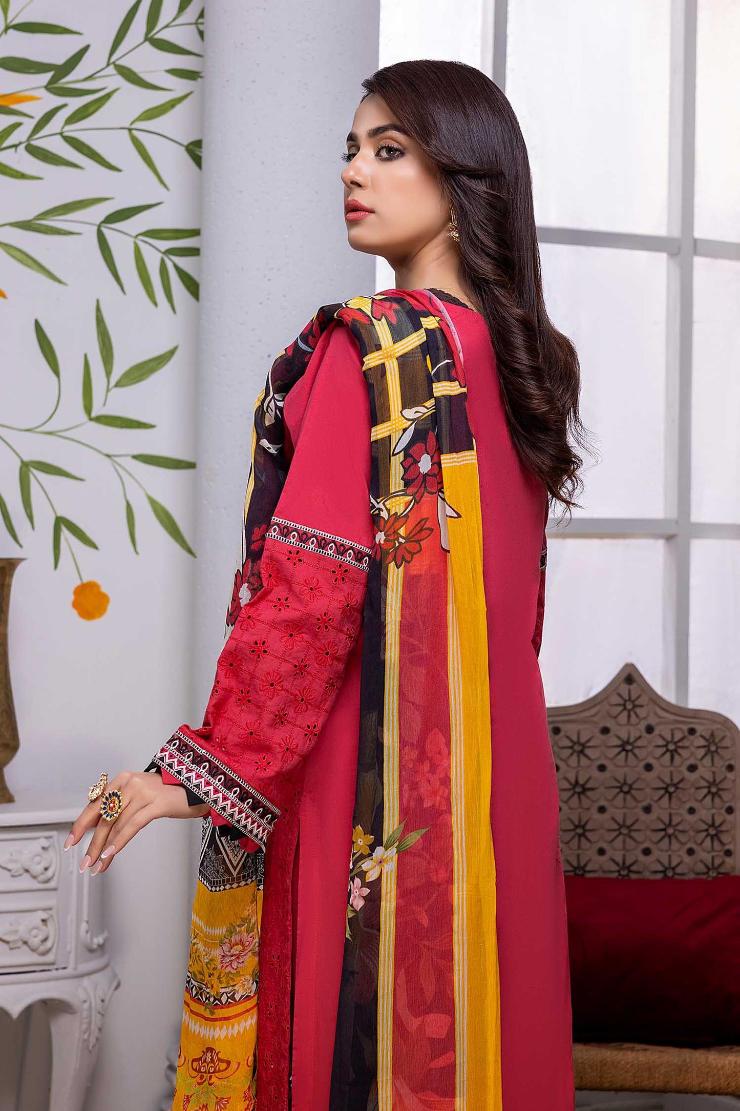 Cardinal - Chikankari Embroidered Lawn Stitched 3PC