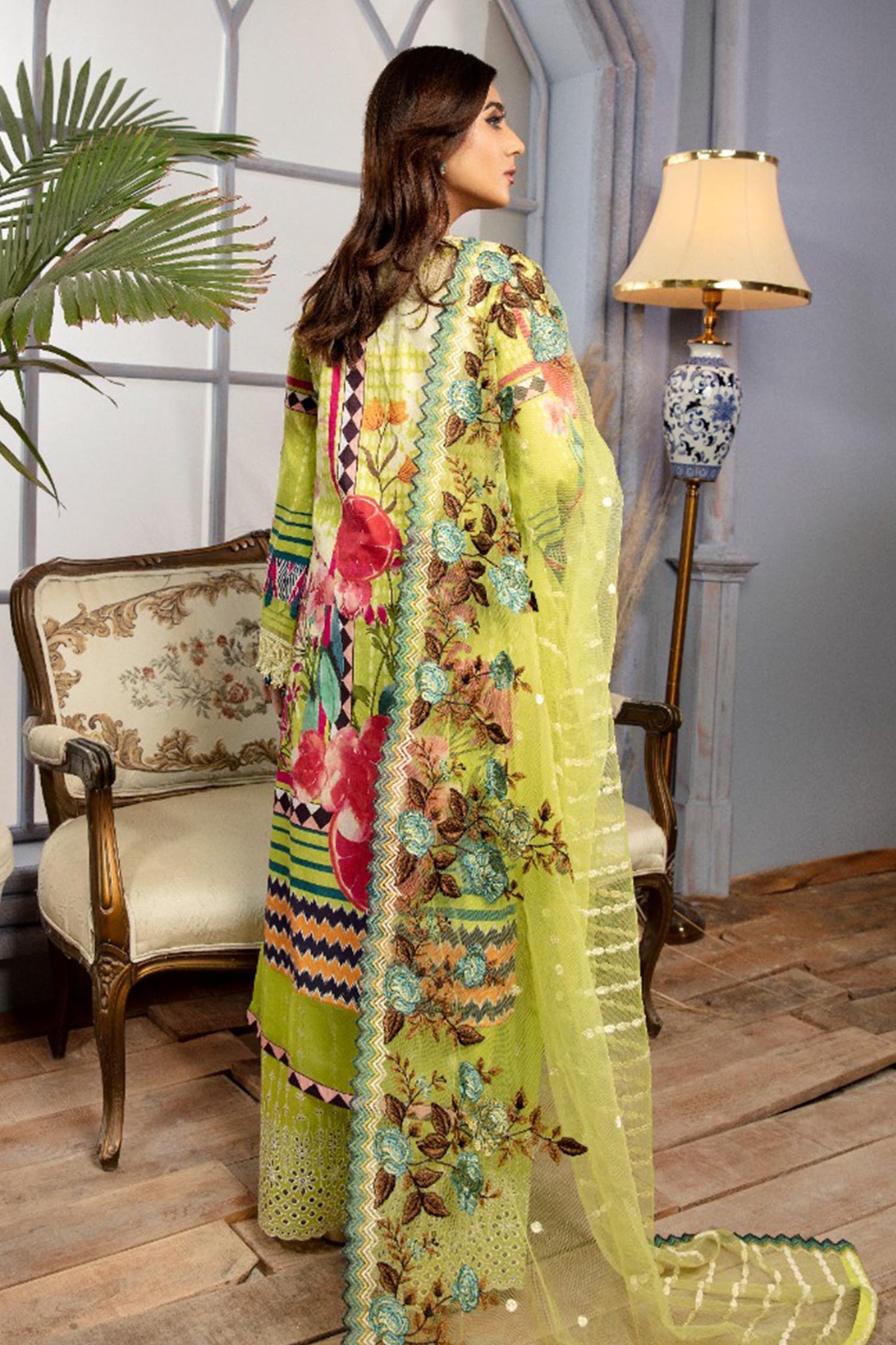Felicia - Digital Printed & Schiffli Embroidered Lawn 3PC