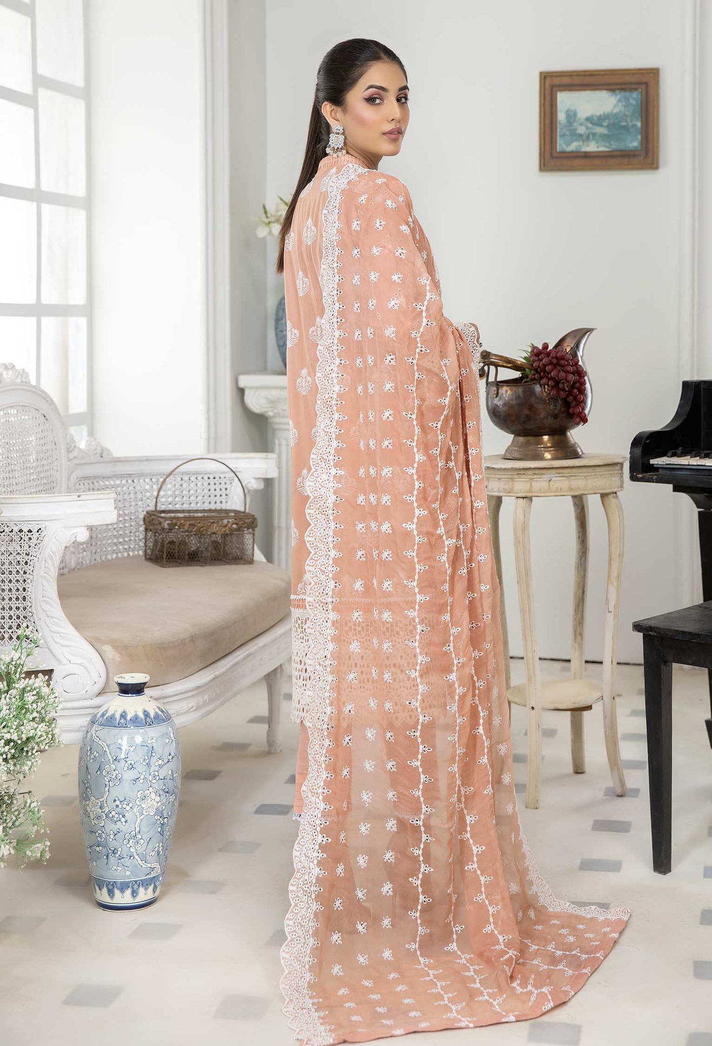 Peach Sorbet - Exclusive Schiffli Pret