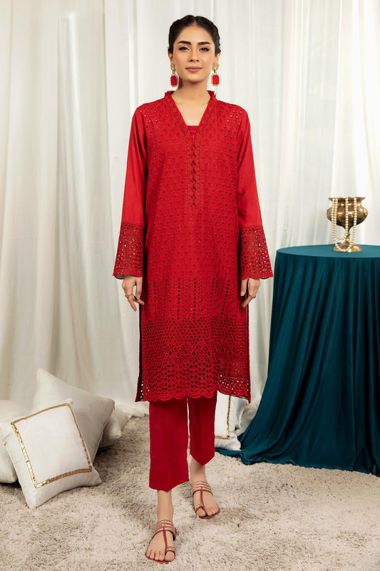 Chili Pepper - Embroidered Stitch Chikankari Kurti