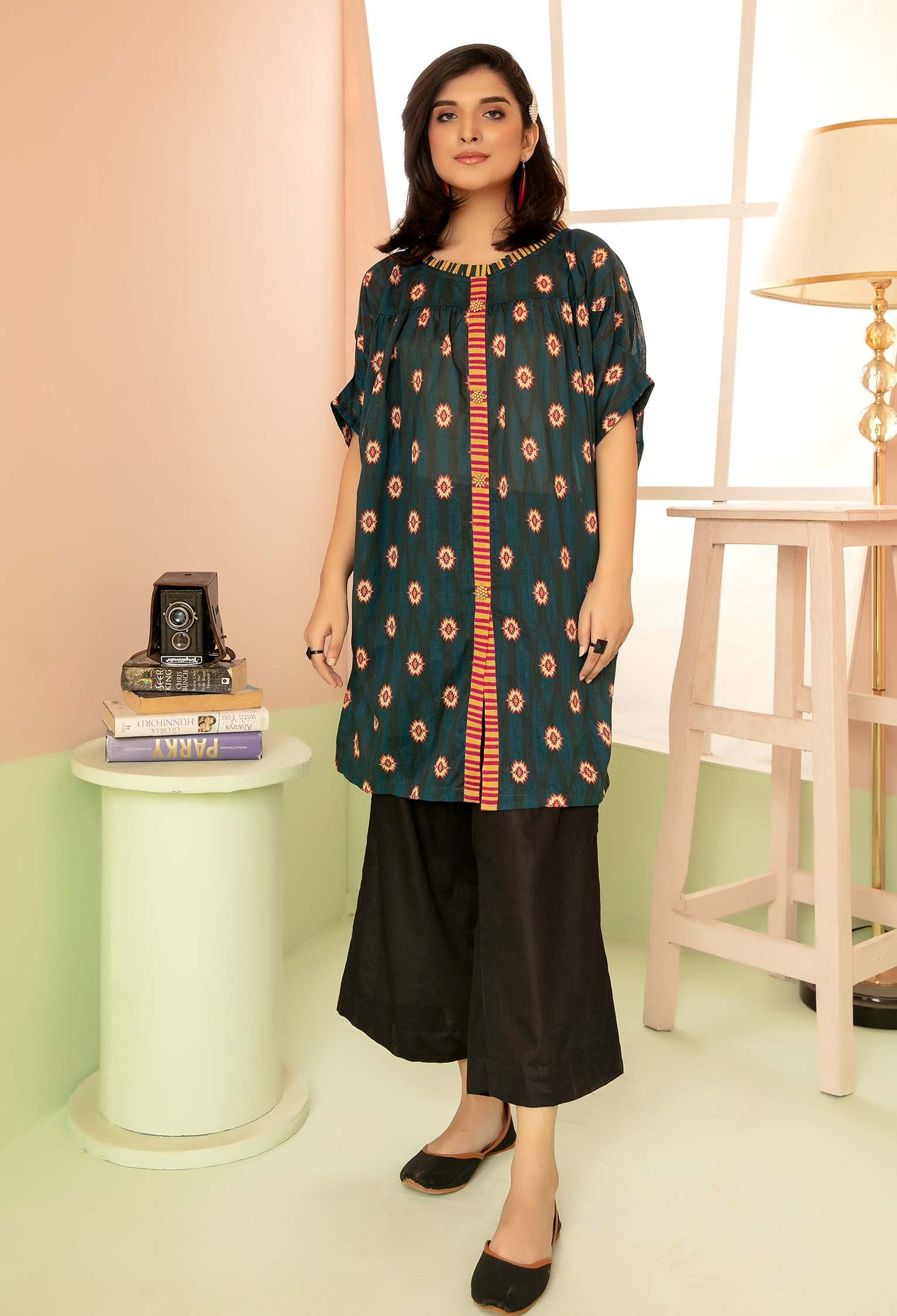 Green Gator - Digital Printed Stitched Lawn Kurti