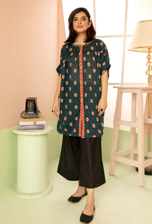 Green Gator - Digital Printed Stitched Lawn Kurti