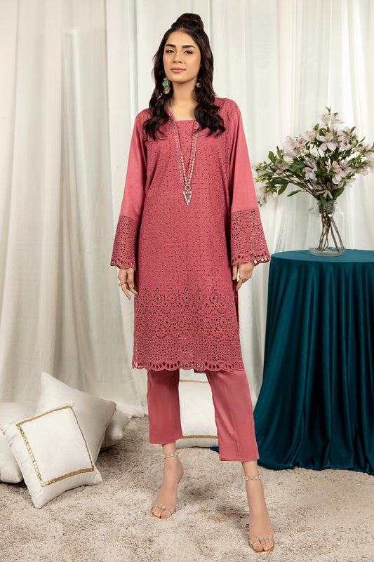 Chestnut - Embroidered Stitch Chikankari Kurti