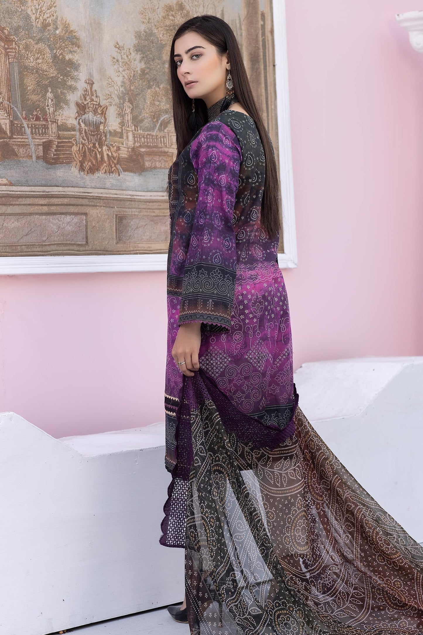 Fandango - Digital Printed & Embroidered Lawn