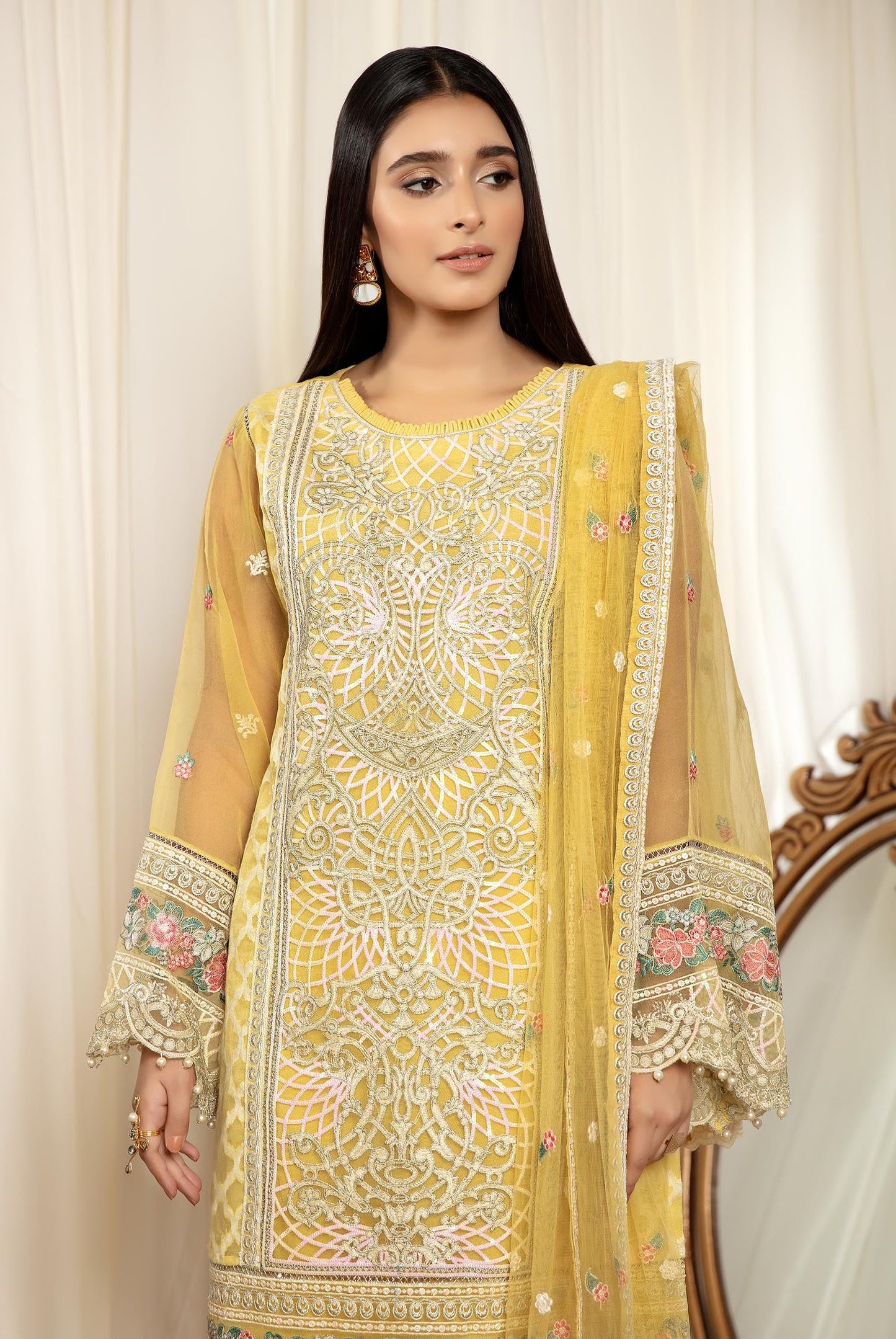 Daffodil - Stitched Embroidered Organza 3PC