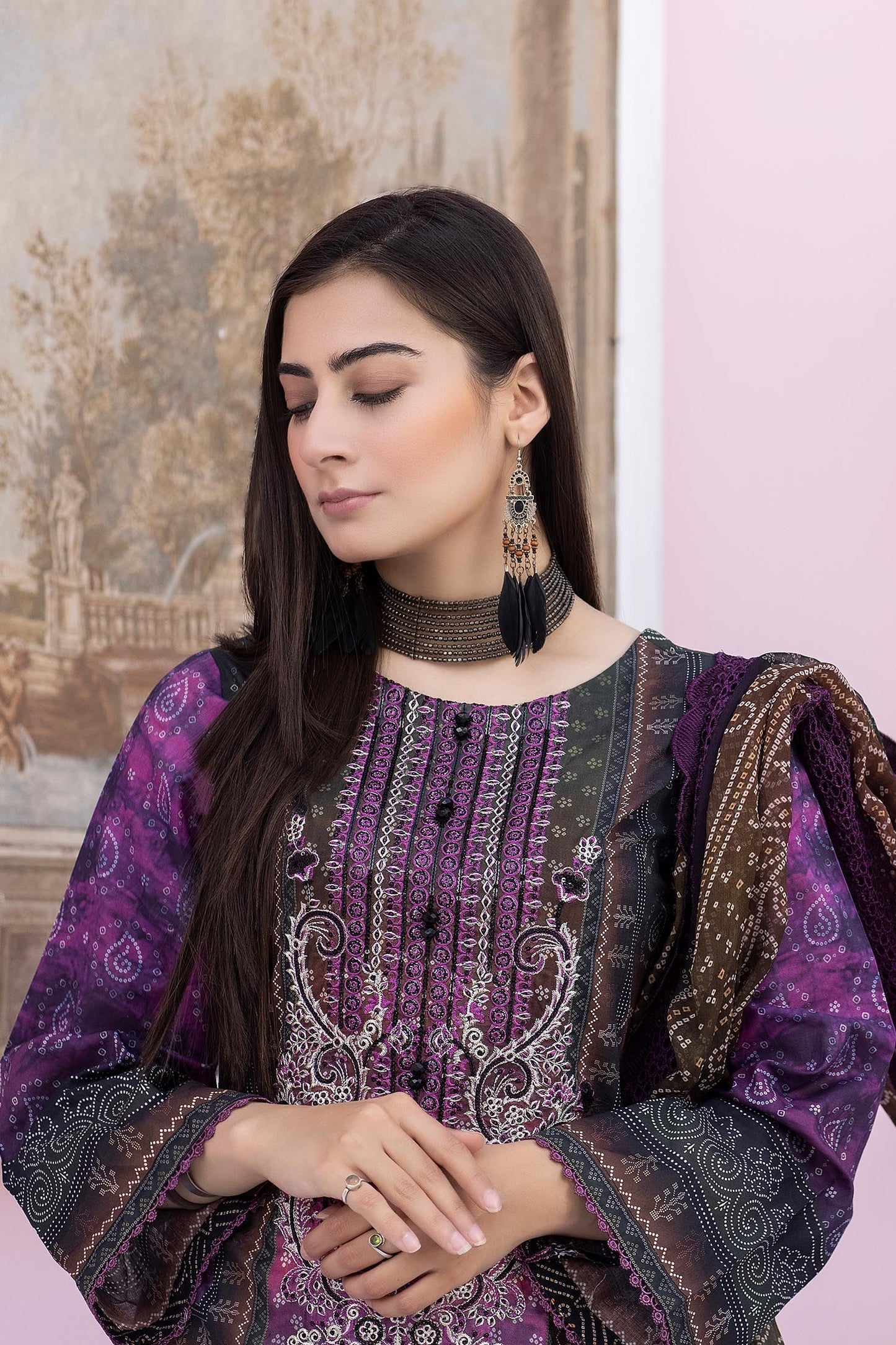 Fandango - Digital Printed & Embroidered Lawn