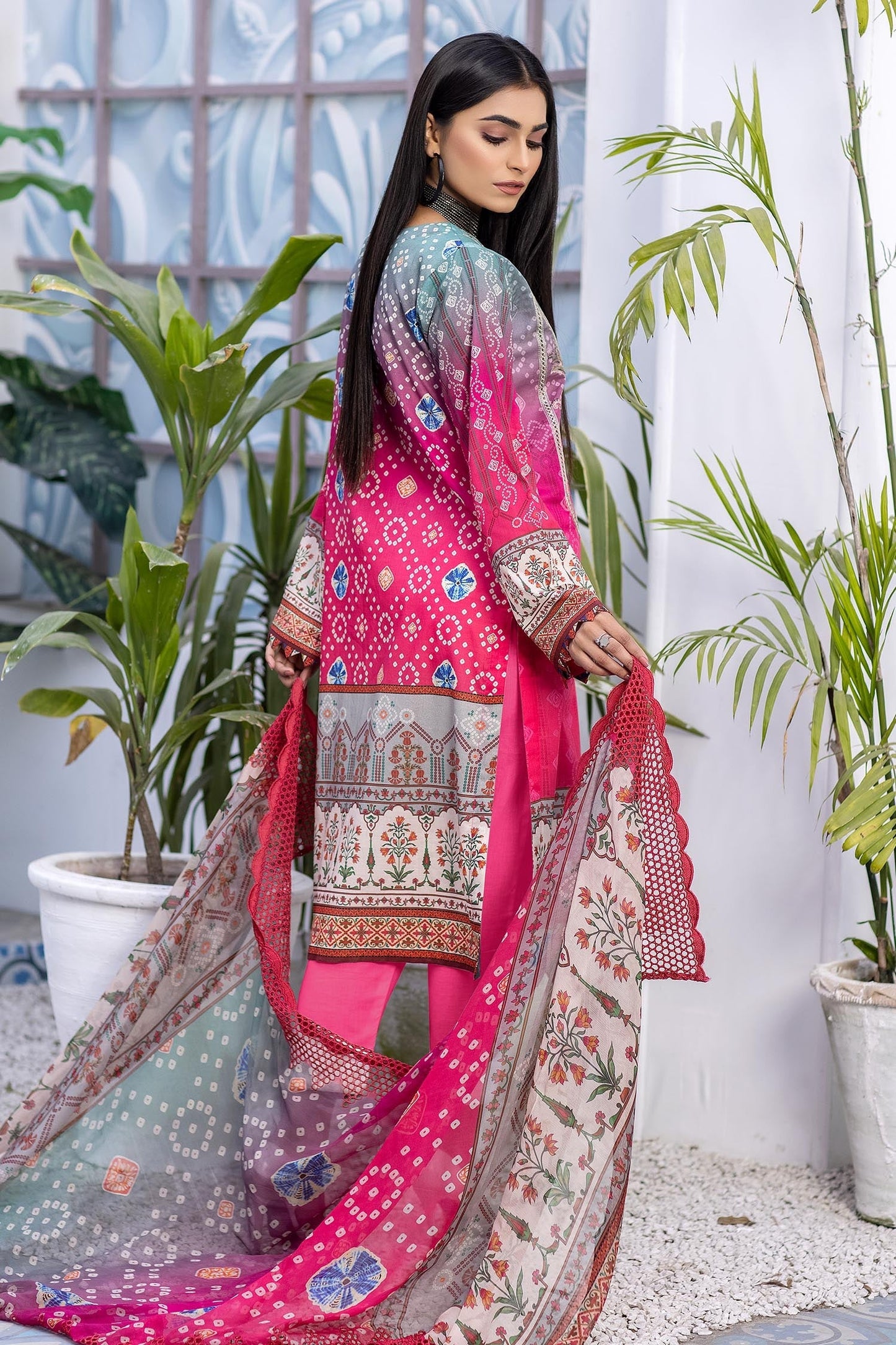 French Rose - Digital Printed & Embroidered Lawn