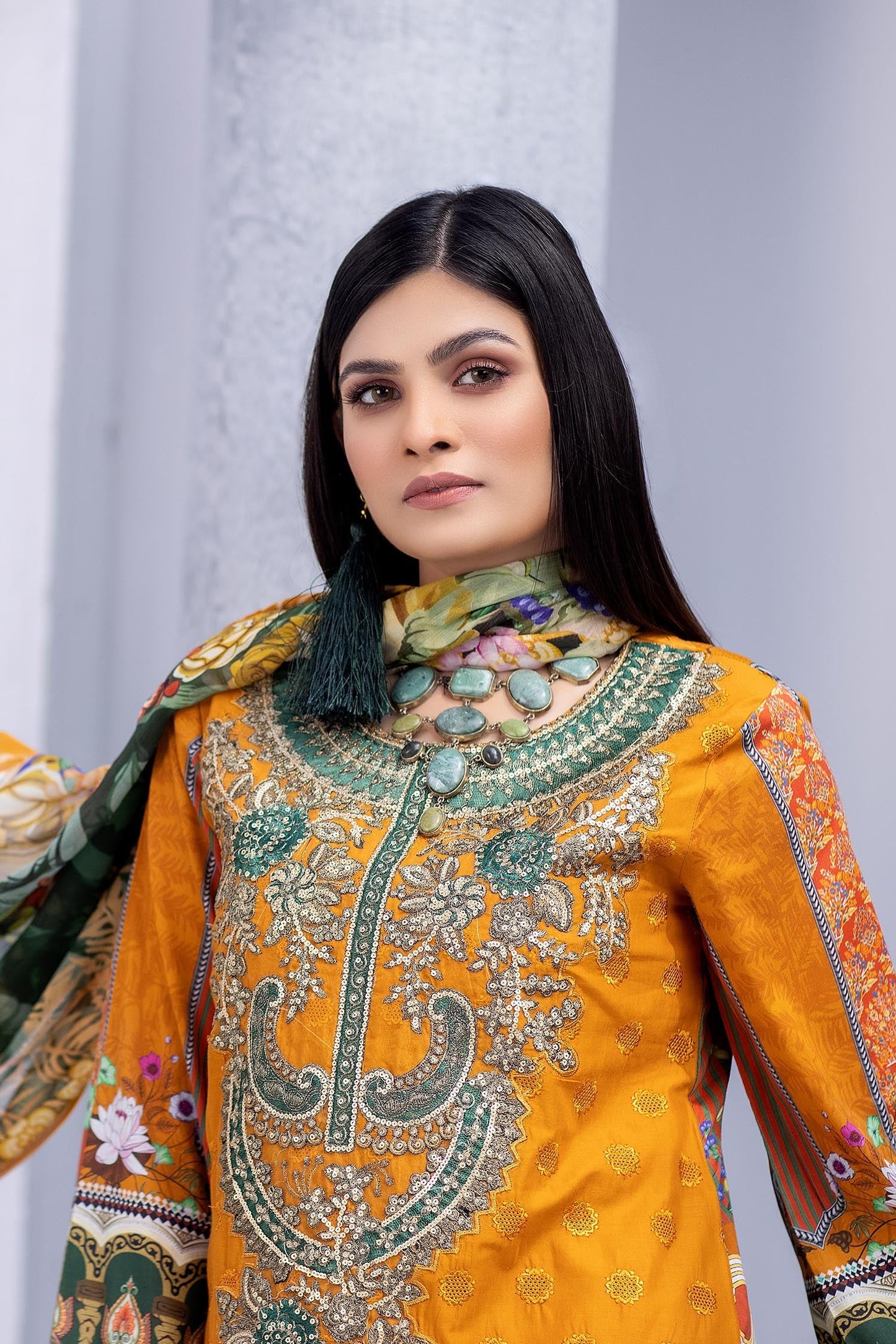 Fire Bazel - Embroidered Chikankari & Printed Lawn