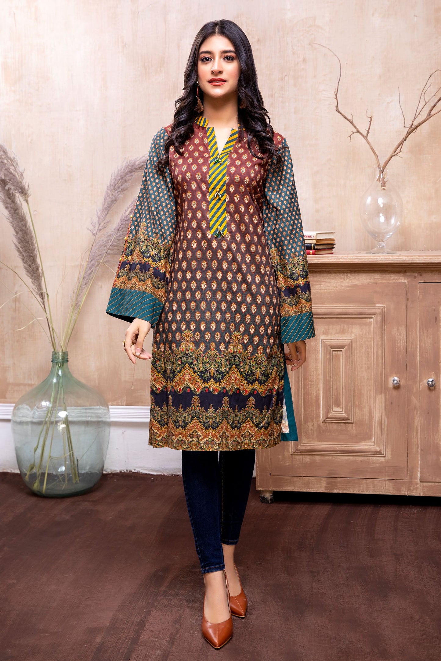Flowering Kale - Printed Cambric Stitched Kurti