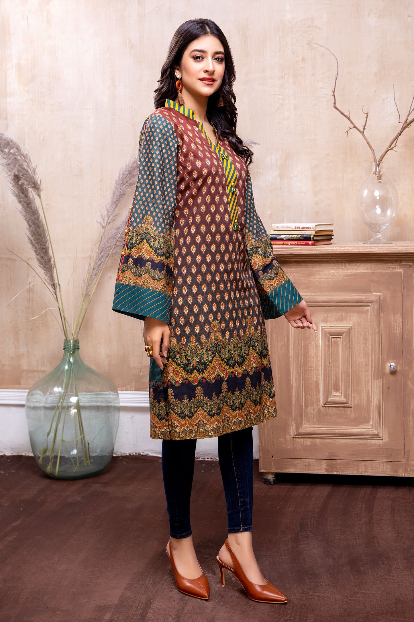 Flowering Kale - Printed Cambric Stitched Kurti