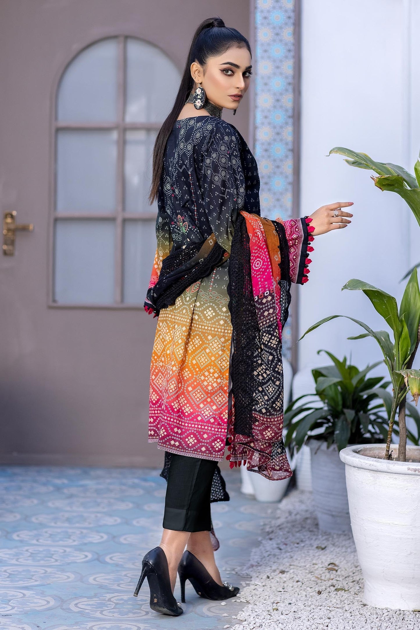 Limed Spruce - Digital Printed & Embroidered Lawn