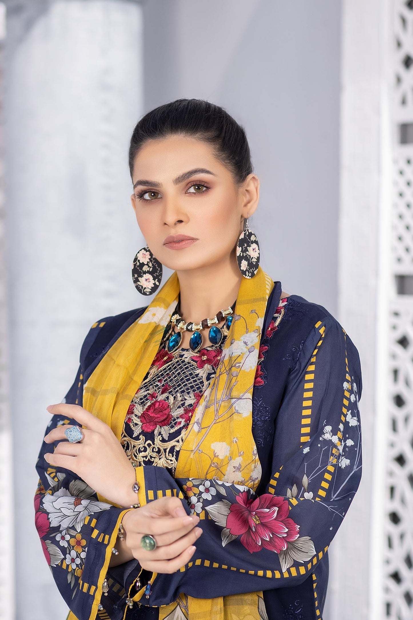 Violent Violet - Embroidered Chikankari & Printed Lawn