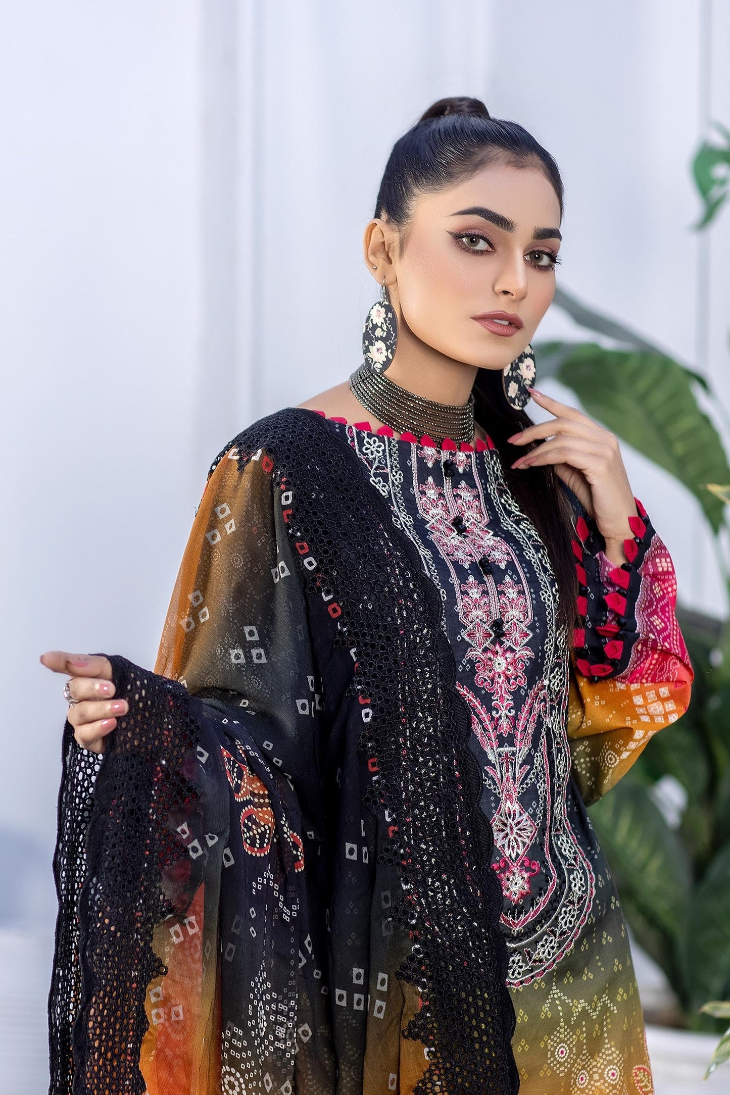 Limed Spruce - Digital Printed & Embroidered Lawn