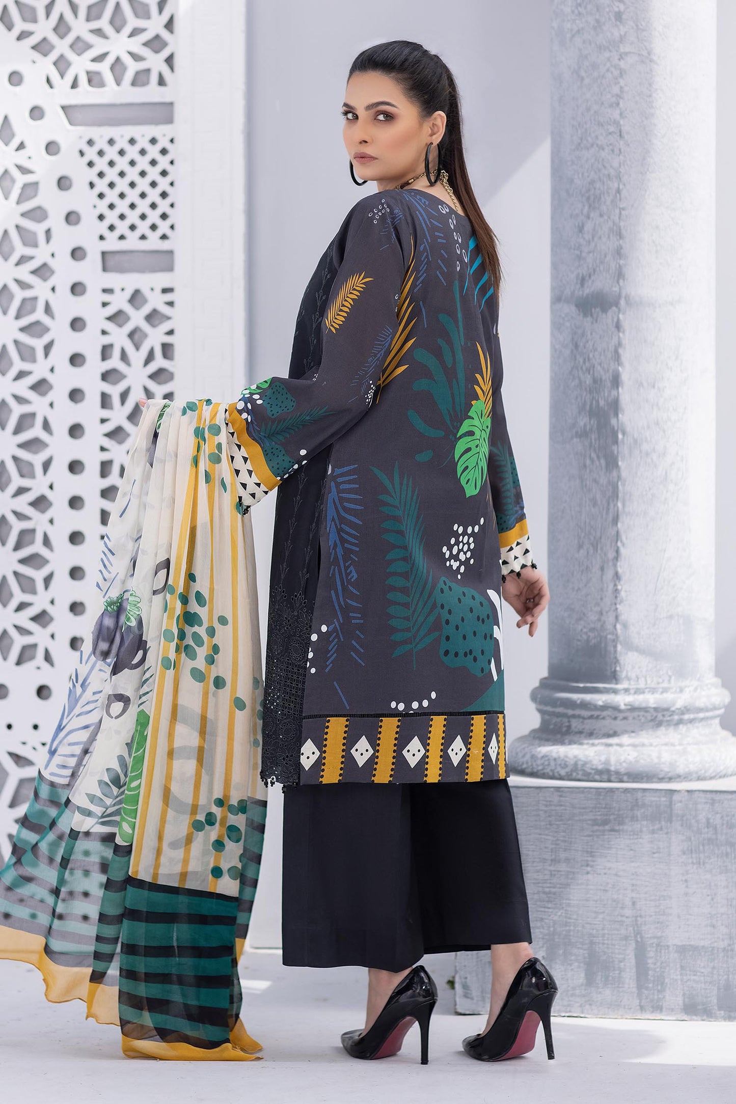 Black Marlin - Embroidered Chikankari & Printed Lawn