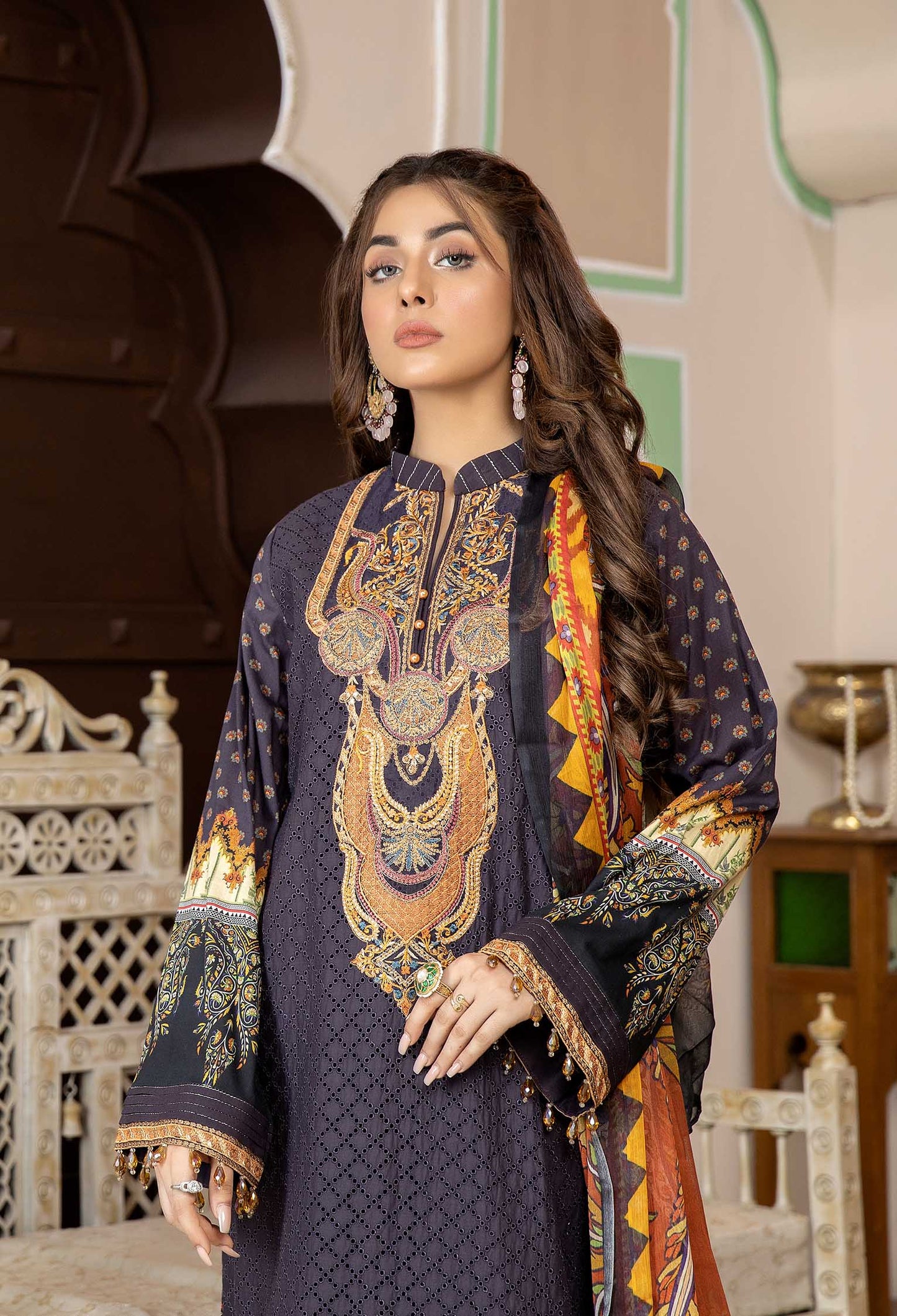 Amethyst Charm - Chikankari Embroidered Lawn 3PC