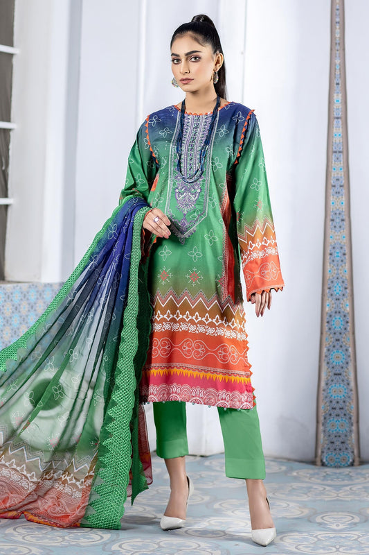 Silver Tree - Digital Printed & Embroidered Lawn