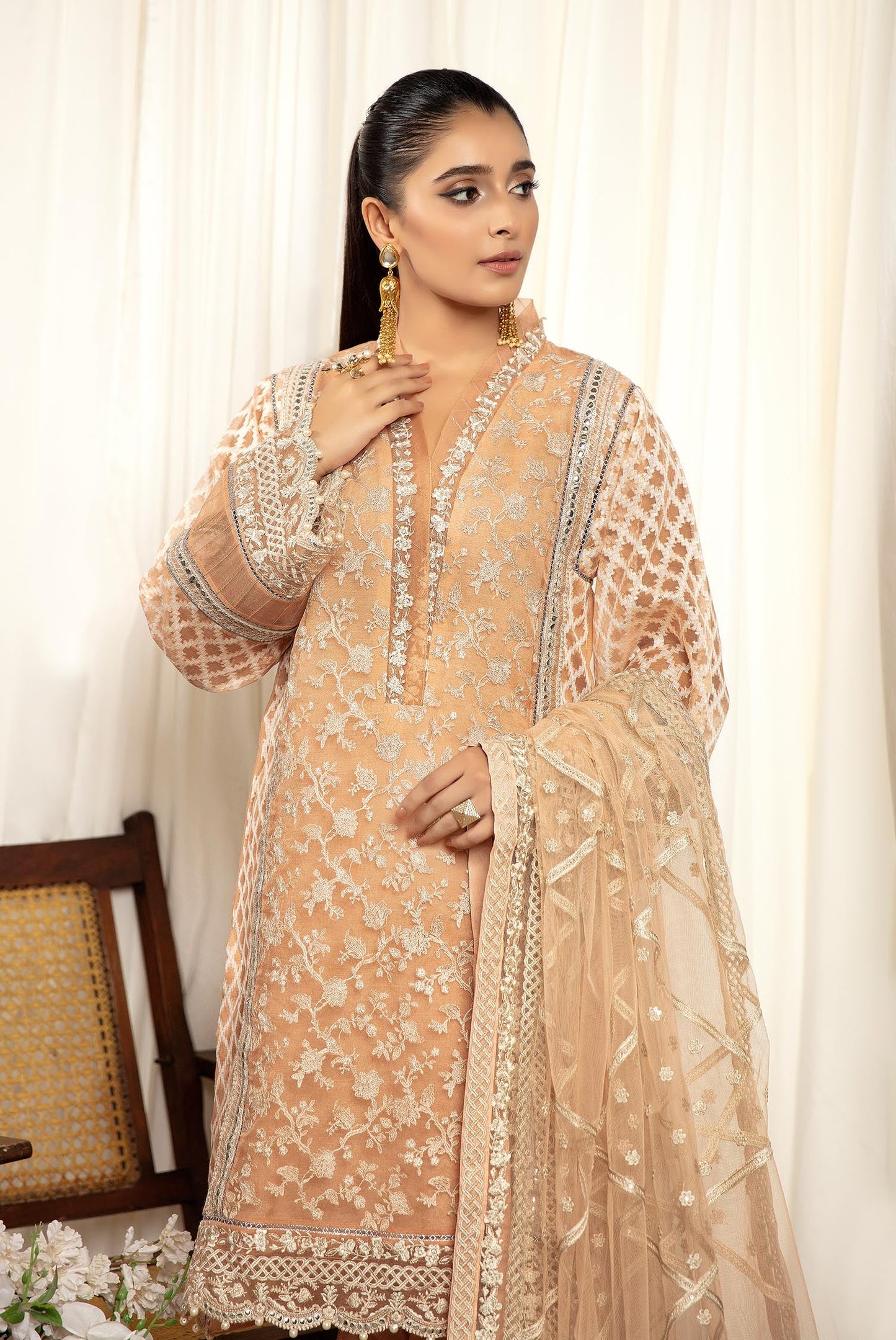 Misty Rose - Stitched Embroidered Organza 3PC