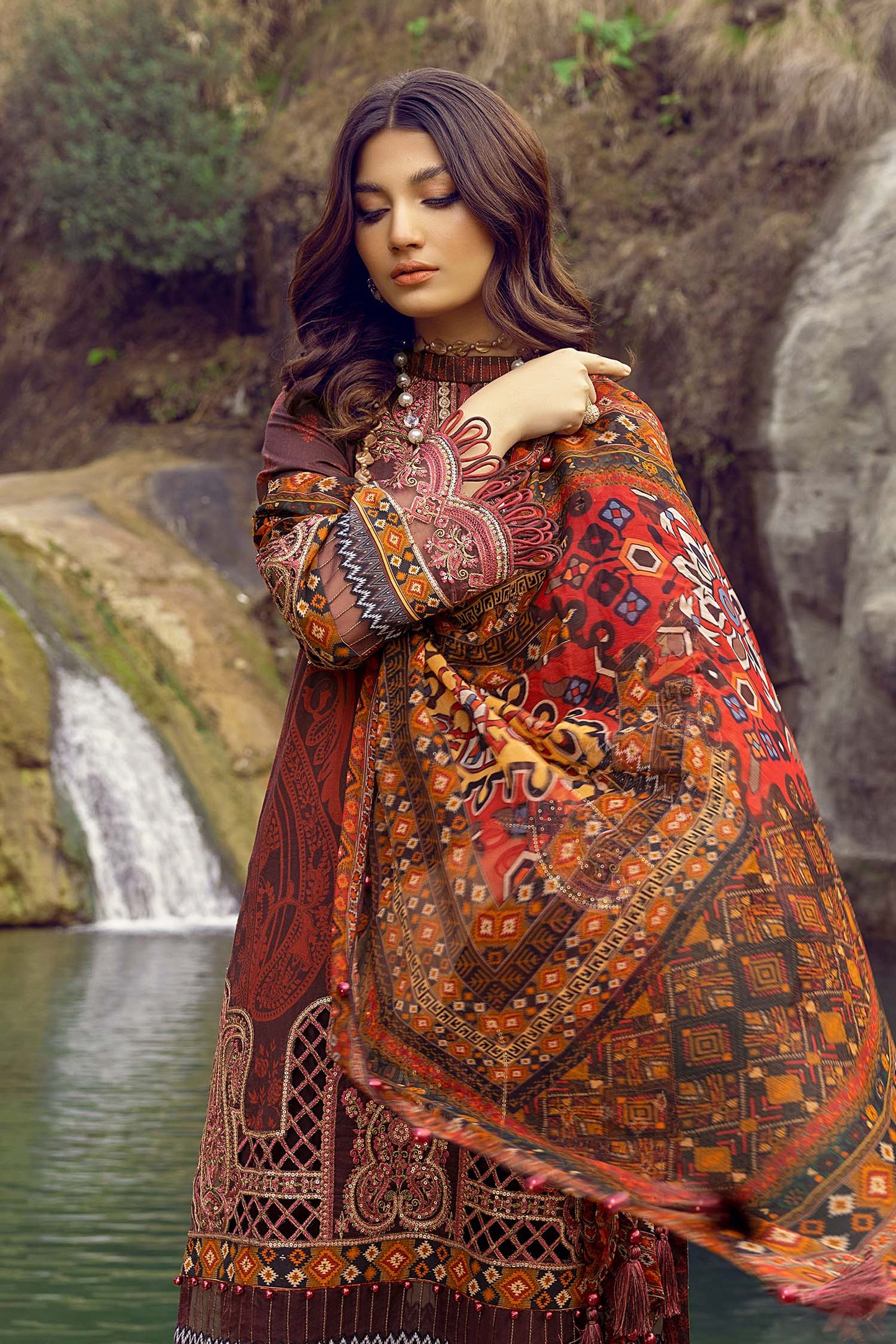 Wine Berry - Exclusive Unstitch Lawn