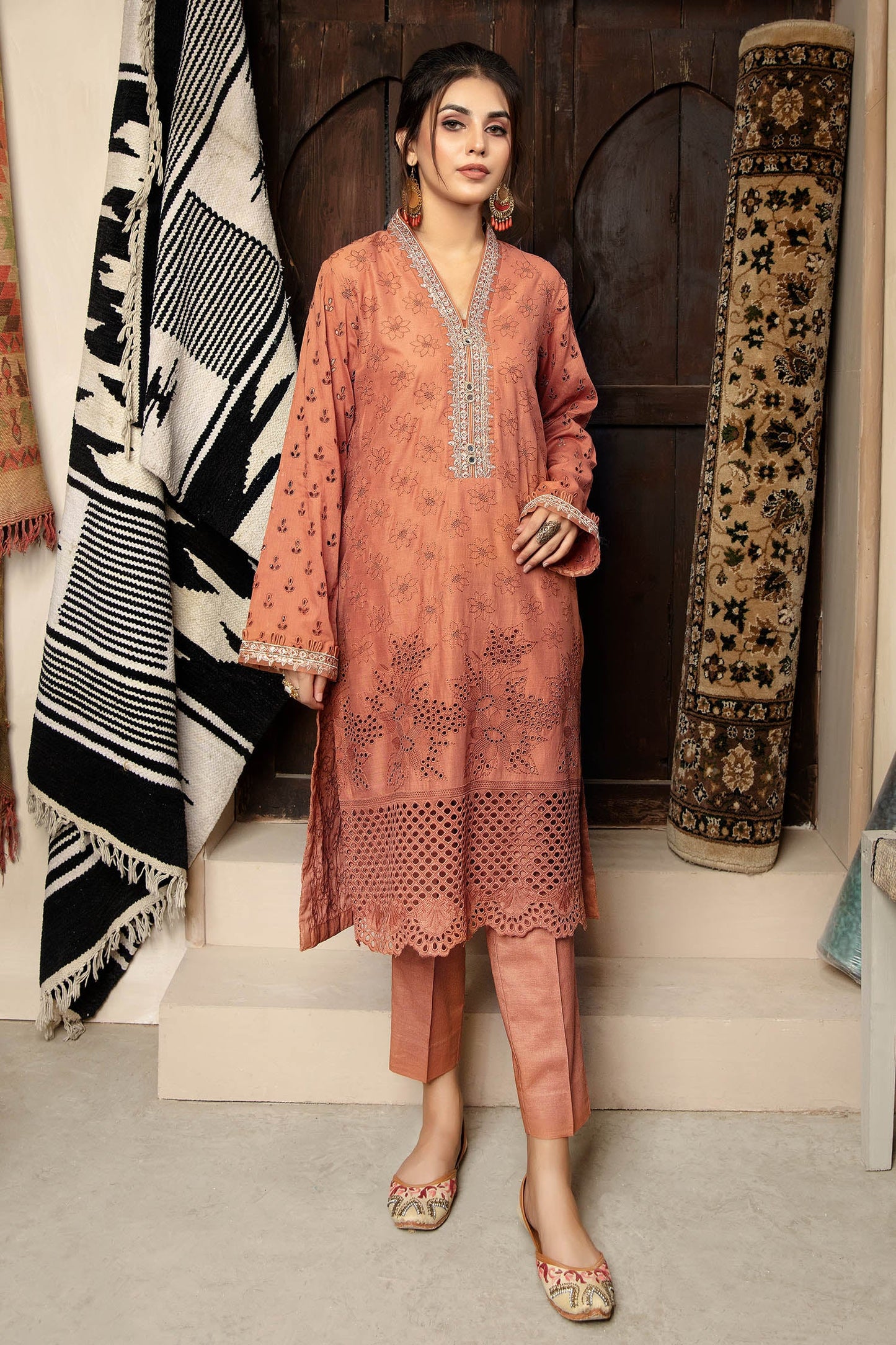 Ailyak - Schiffli Embroidered Lawn Stitch Kurti