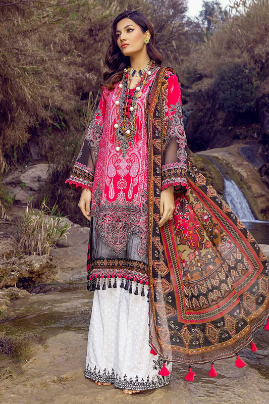 Flamingo Pink B - Exclusive Unstitch Lawn