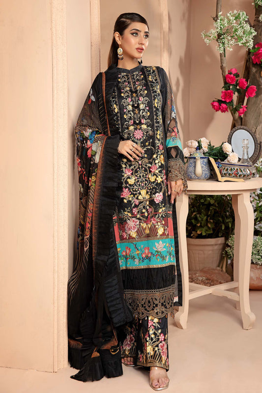 Midnight Ink - Digital Printed & Embroidered 3PC