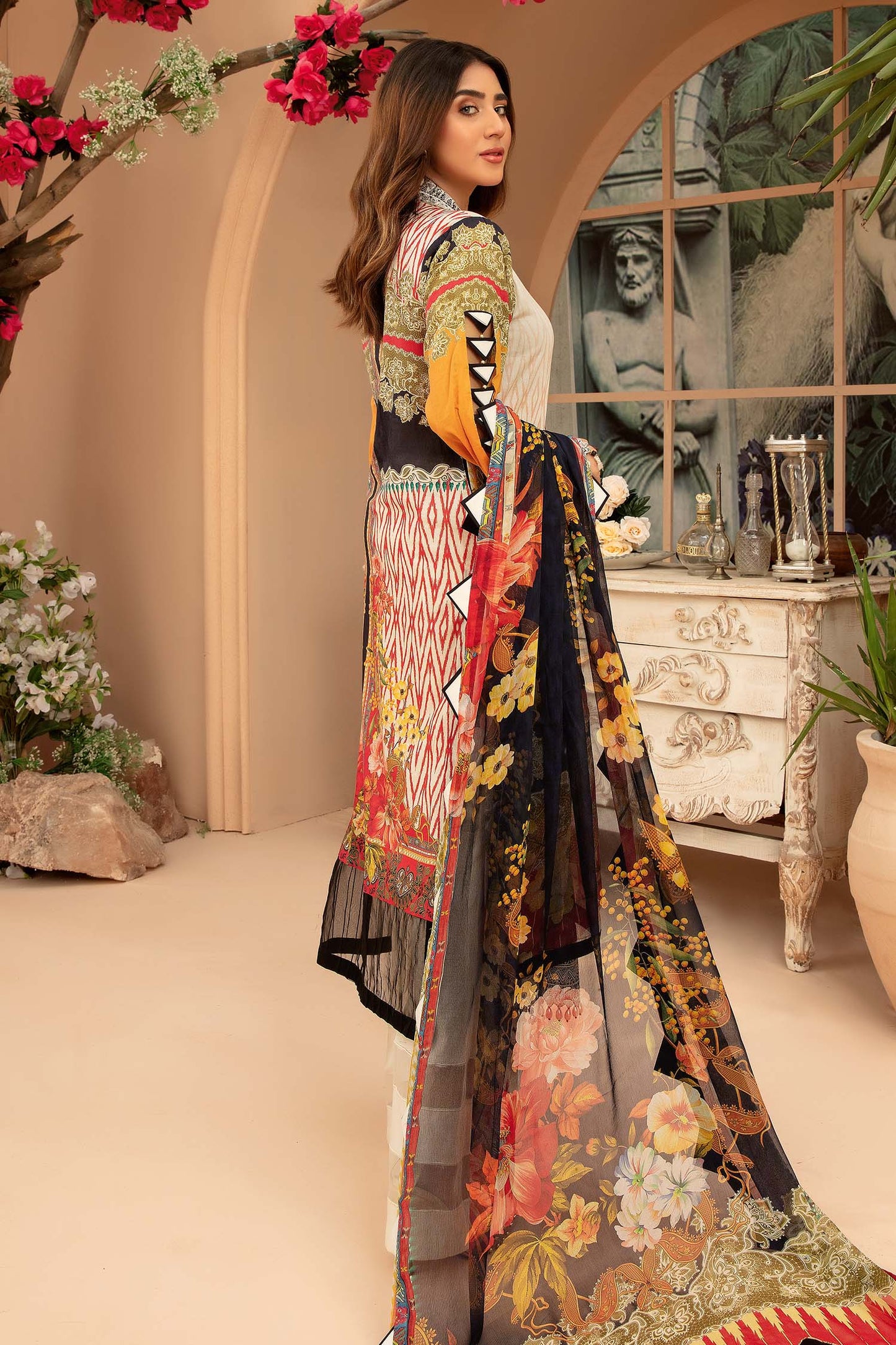 Island Paradise - Digital Printed & Embroidered 3PC