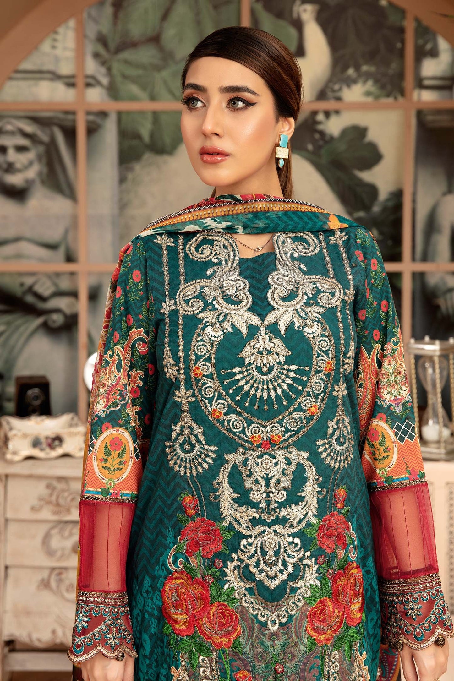 Cherished Moments - Digital Printed & Embroidered 3PC