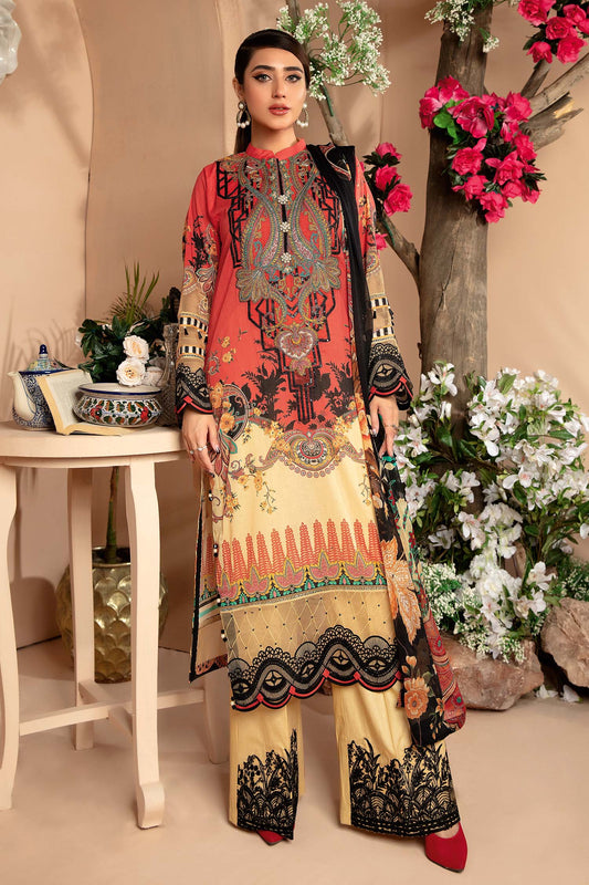 Color Chie - Digital Printed & Embroidered 3PC