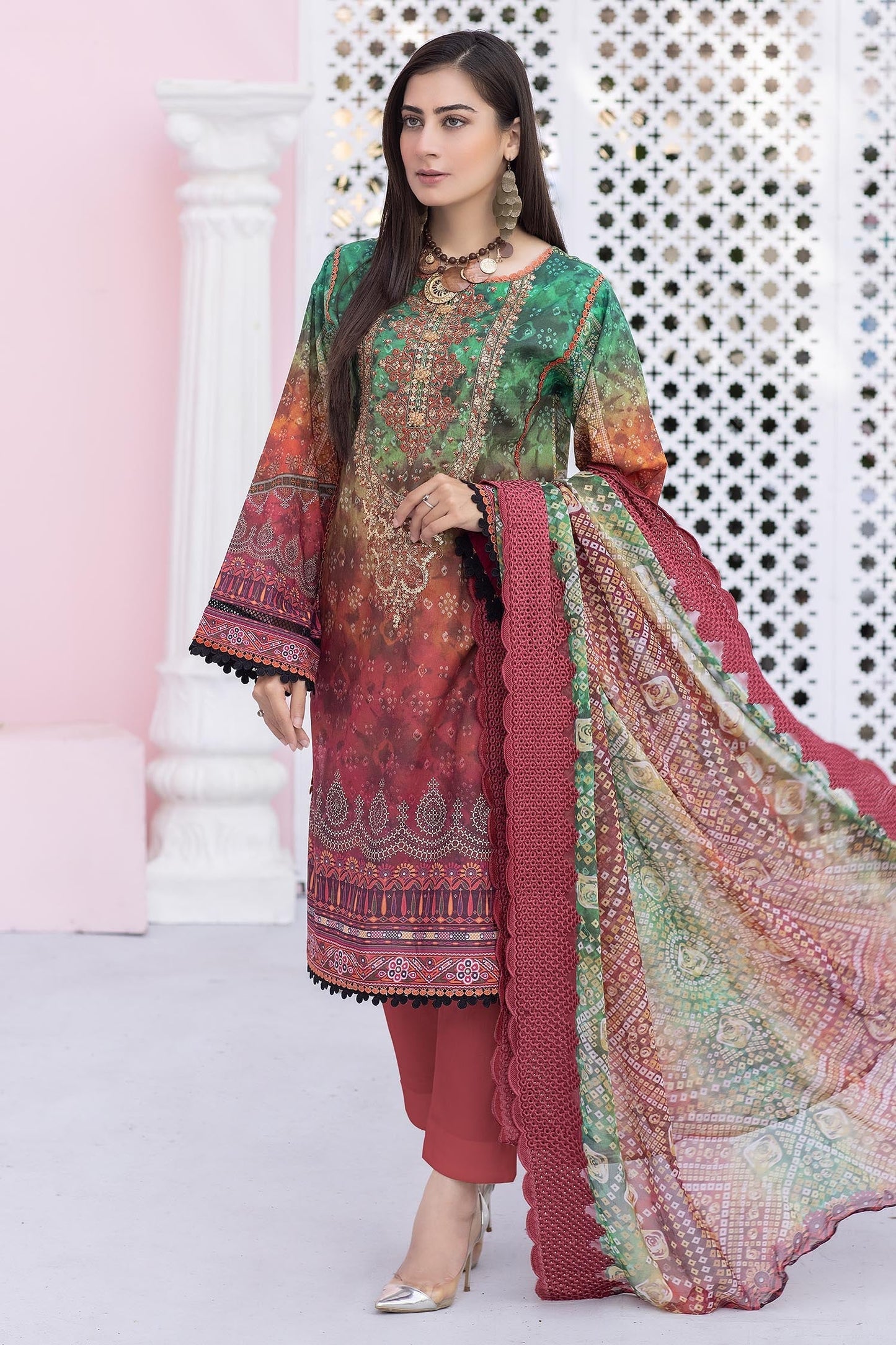 Dorado - Digital Printed & Embroidered Lawn