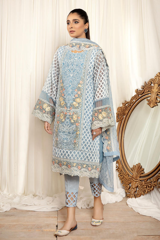 Arctic - Stitched Embroidered Organza 3PC