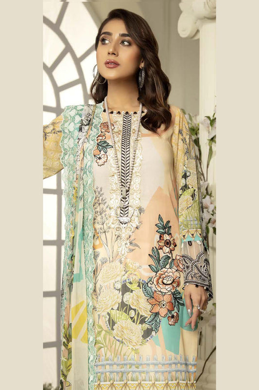 Conit - Digital Printed & Embroidered Swiss Voil 3PC