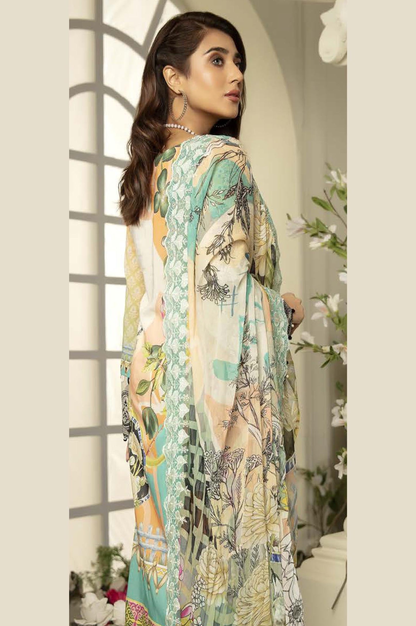 Conit - Digital Printed & Embroidered Swiss Voil 3PC