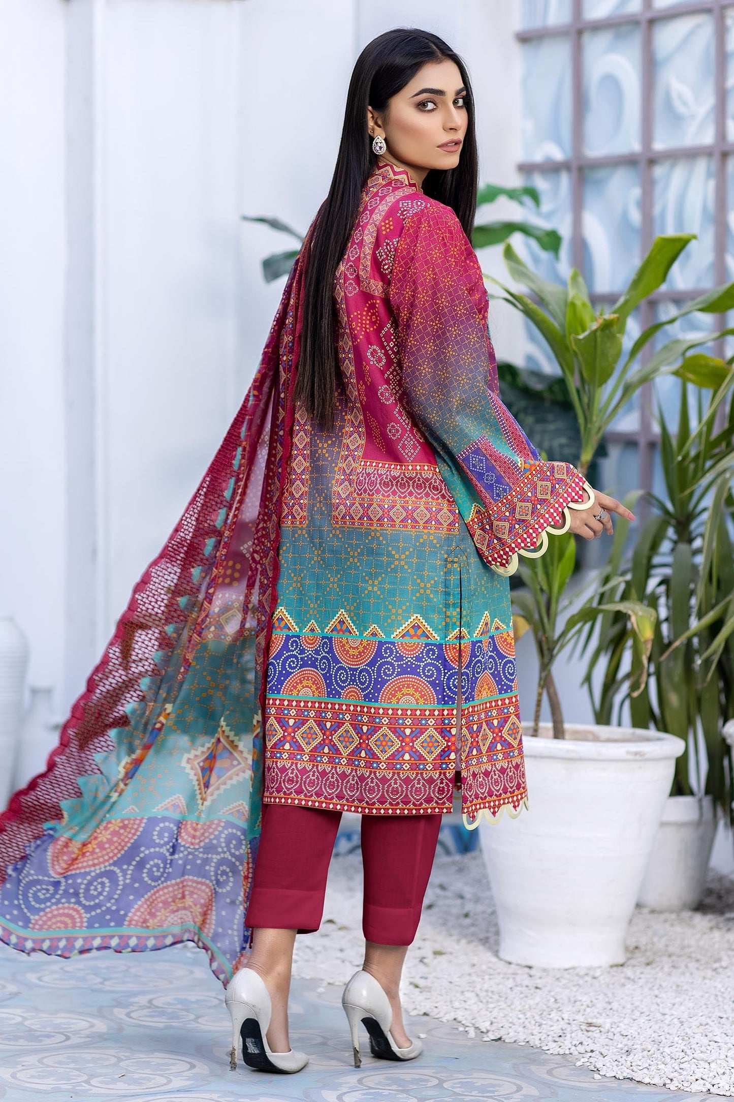Boysenberry - Digital Printed & Embroidered Lawn